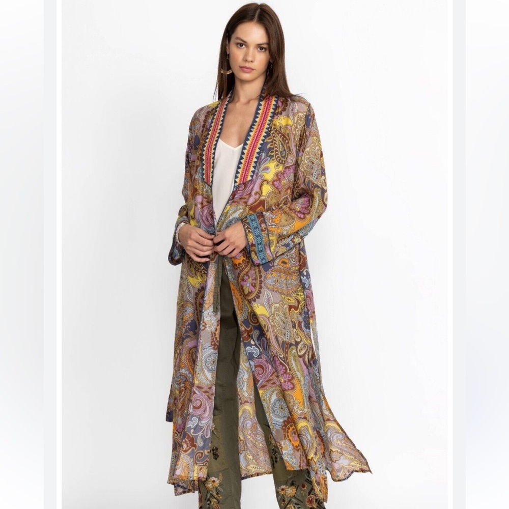 Johnny Was Sandalwood Tove Silk Kimono small NEW - Picture 11 of 14